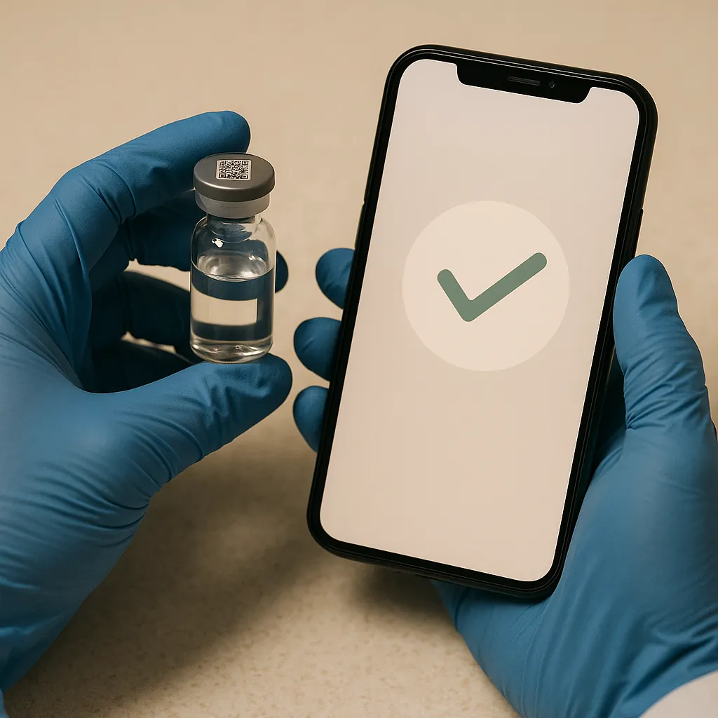A QR code on a certificate being scanned to open the public record